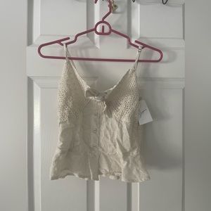 Japna Size Medium Beige Summer Tank Top